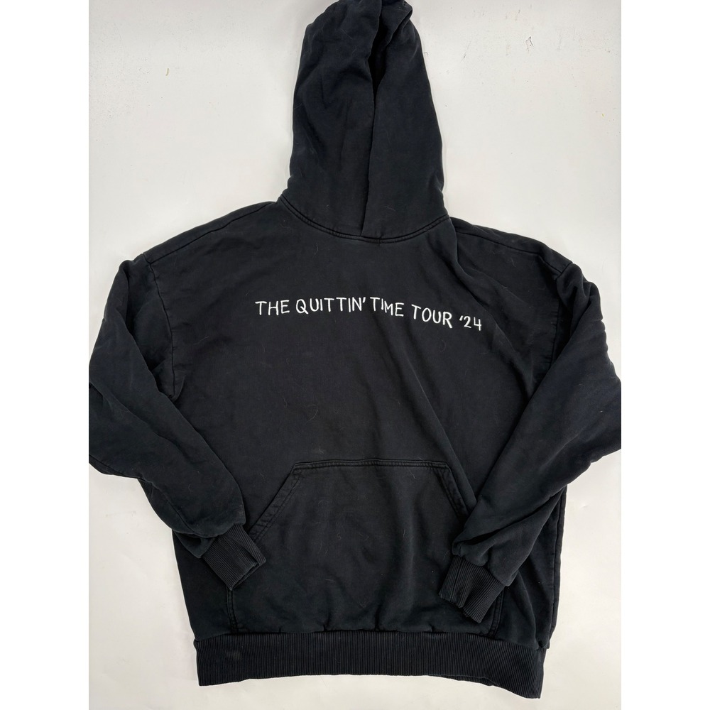 Zach Bryan The Quittin Time Tour 24 Hoodie Black Concert Merch Mens Small
